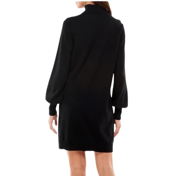WAYF Black Wool Blend Turtleneck Mini Sweater Dress Size Small - Picture 3 of 11